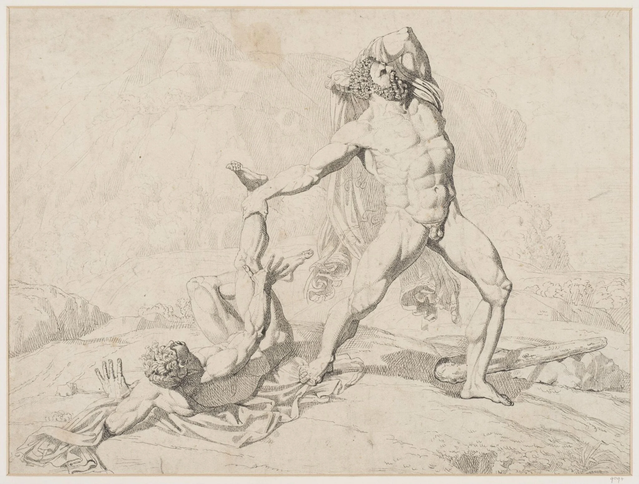 Hercules, in his death throes, hurling Lichas into the sea