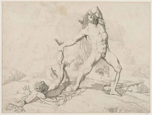 Hercules, in his death throes, hurling Lichas into the sea