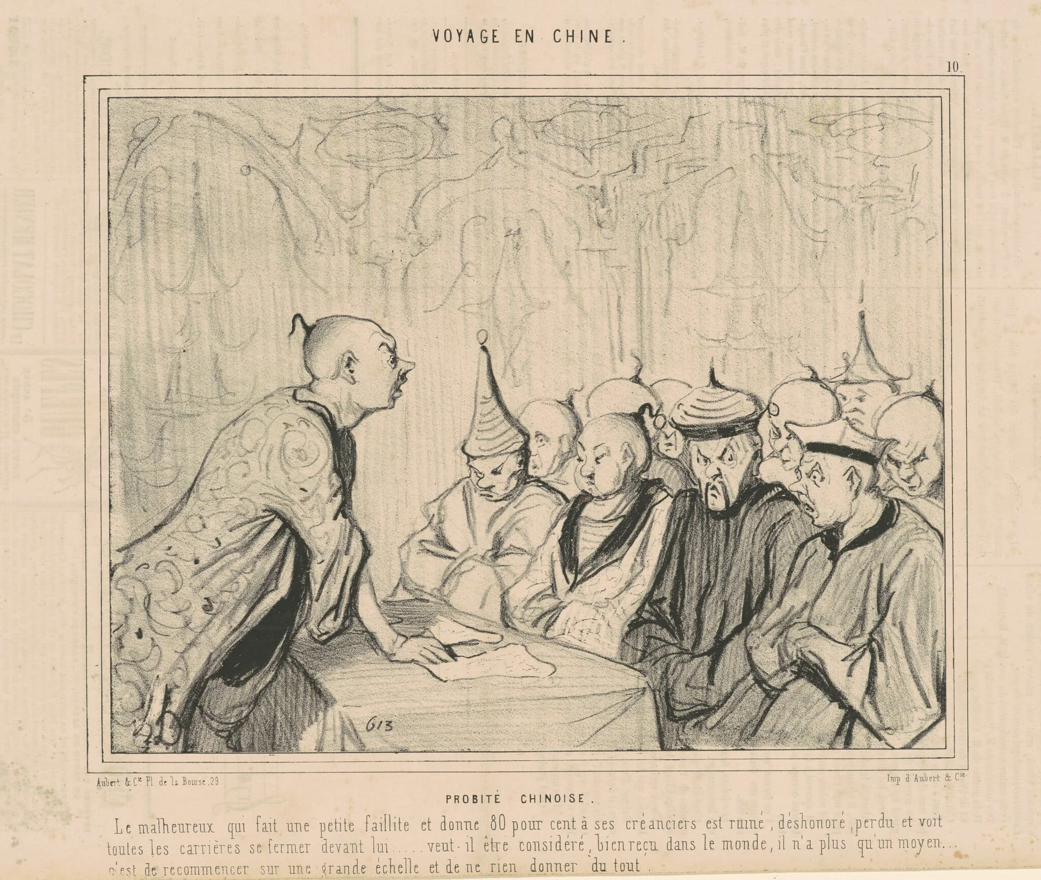 Probité chinoise, by Honoré Daumier, ink, 1846