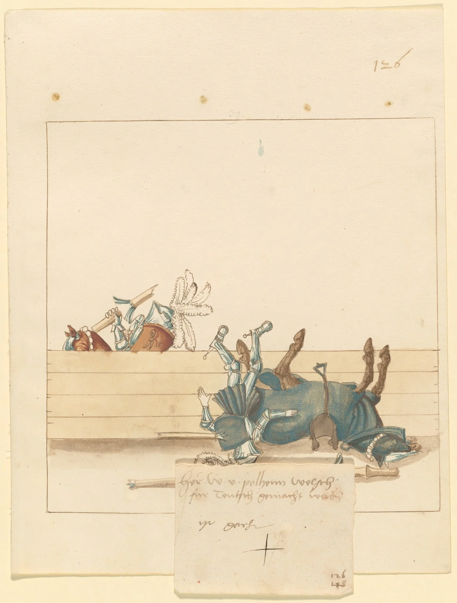 Italian Joust of Peace, by German 16th Century, ink, 1514