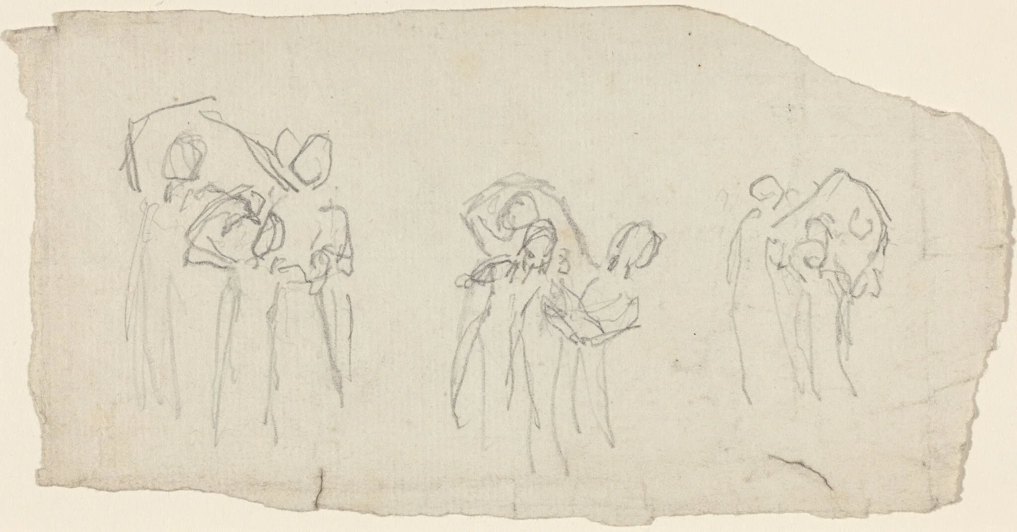 Three Groups of Dancers, by John Flaxman, graphite, 1790