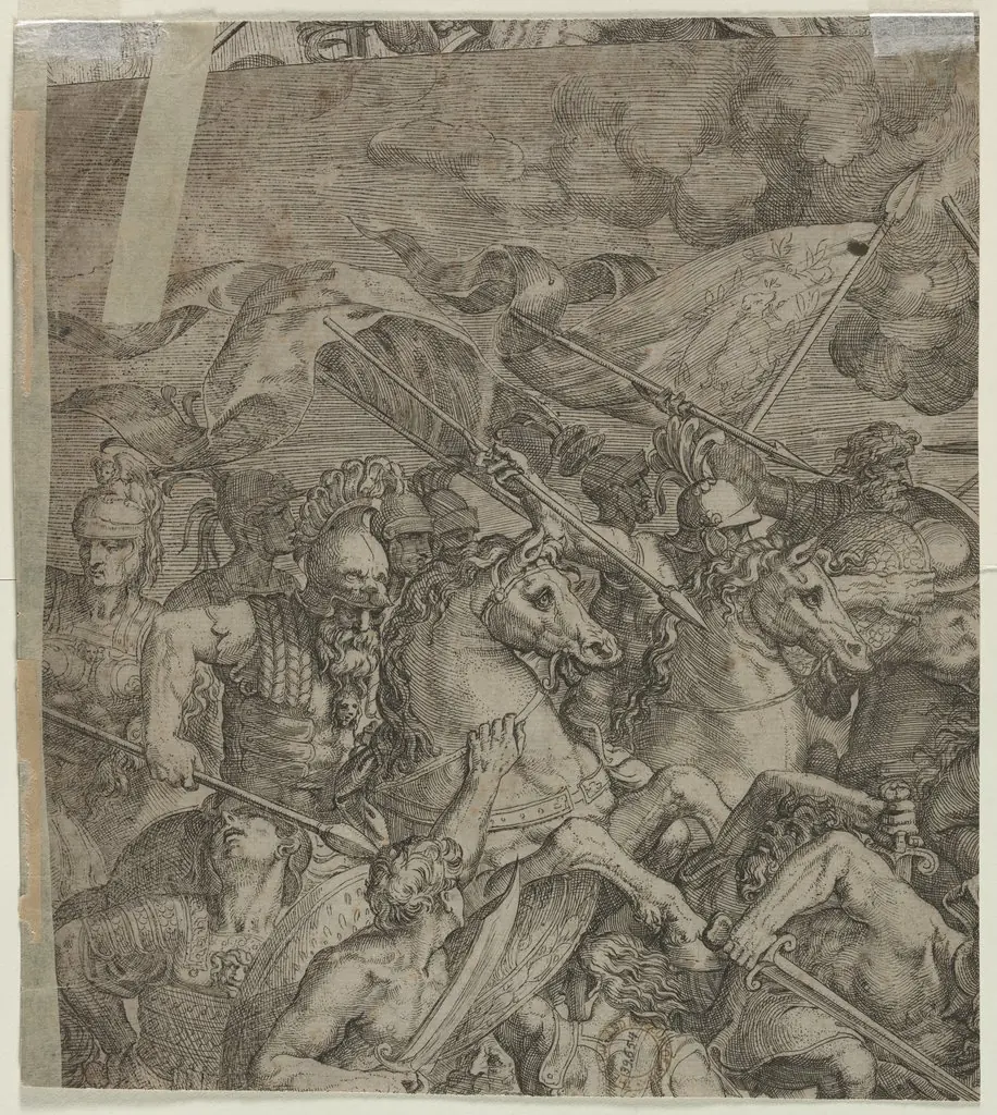Battle of the Milvian Bridge between the Roman Emperors Constantine I and Maxentius