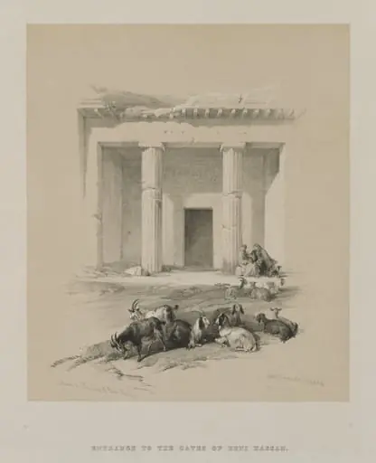 Egypt and Nubia, Volume I: Entrance to the Caves of Beni-Hasan