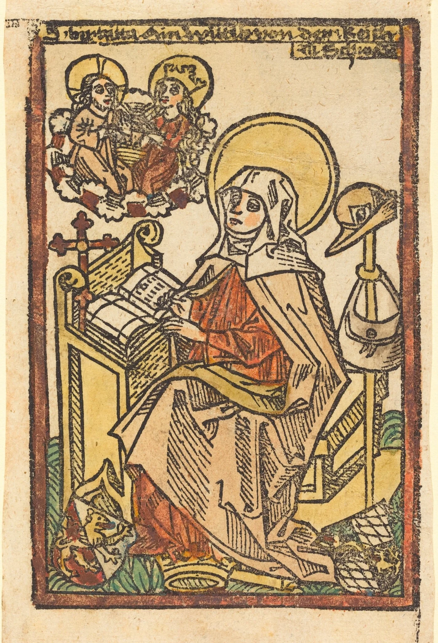 Saint Bridget, by German 15th Century, ink, 1490