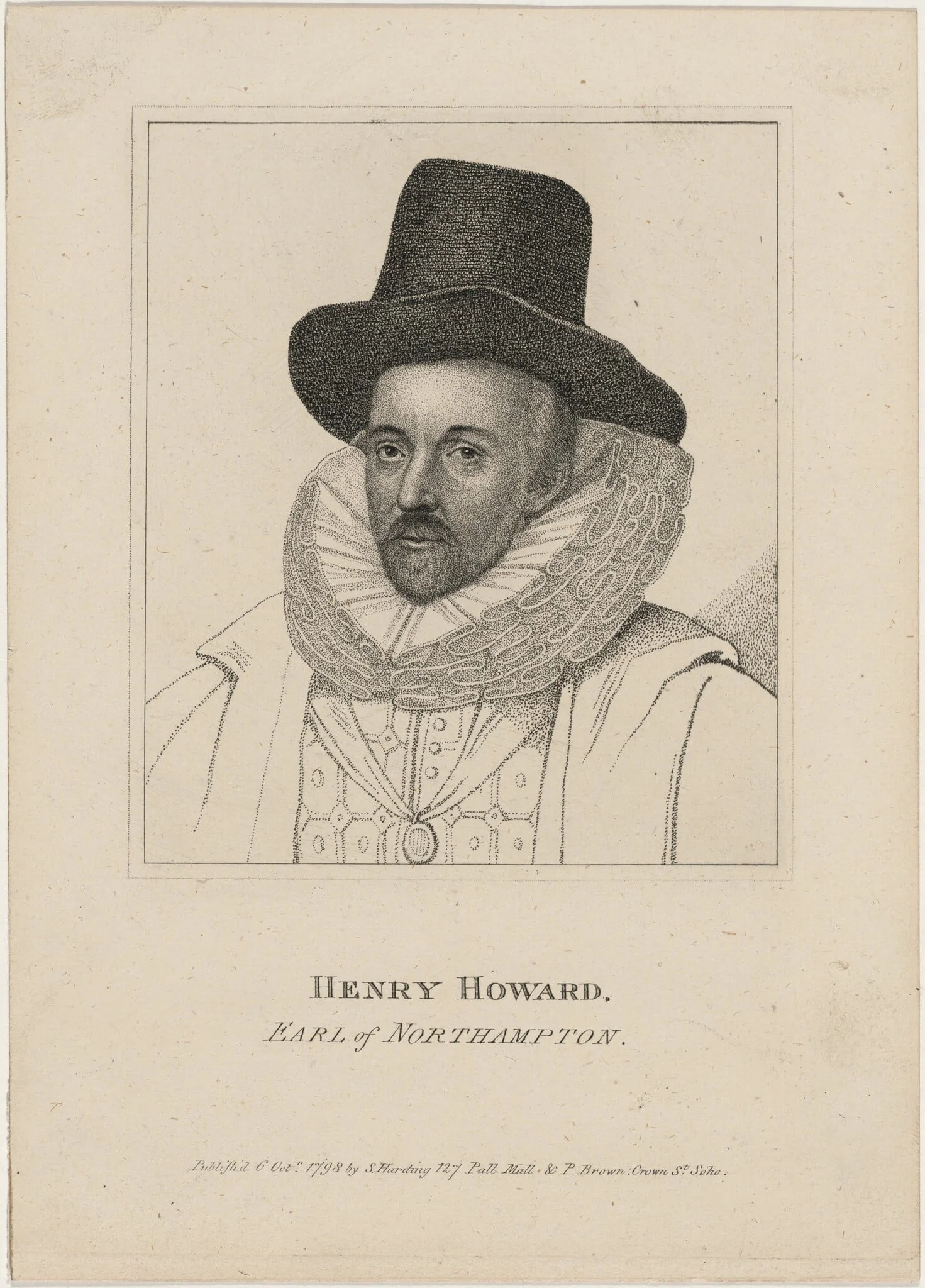 Henry Howard, Earl of Northampton, by Unknown 19th Century, ink, 1850