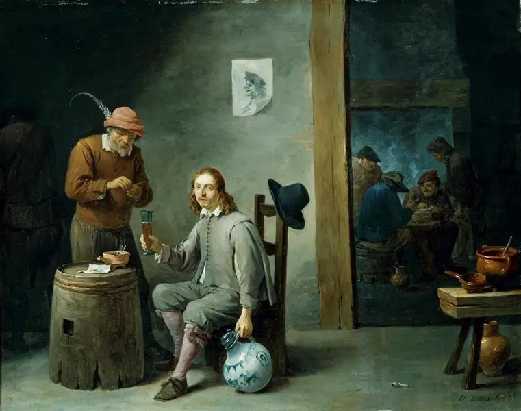 Self-portrait in an inn