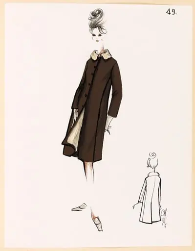 Manteau marron à doublure et col blanc