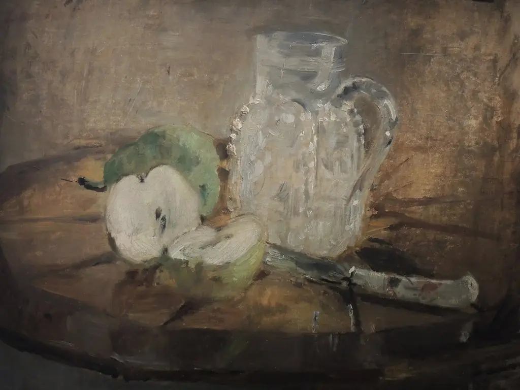 Sliced apple and pitcher