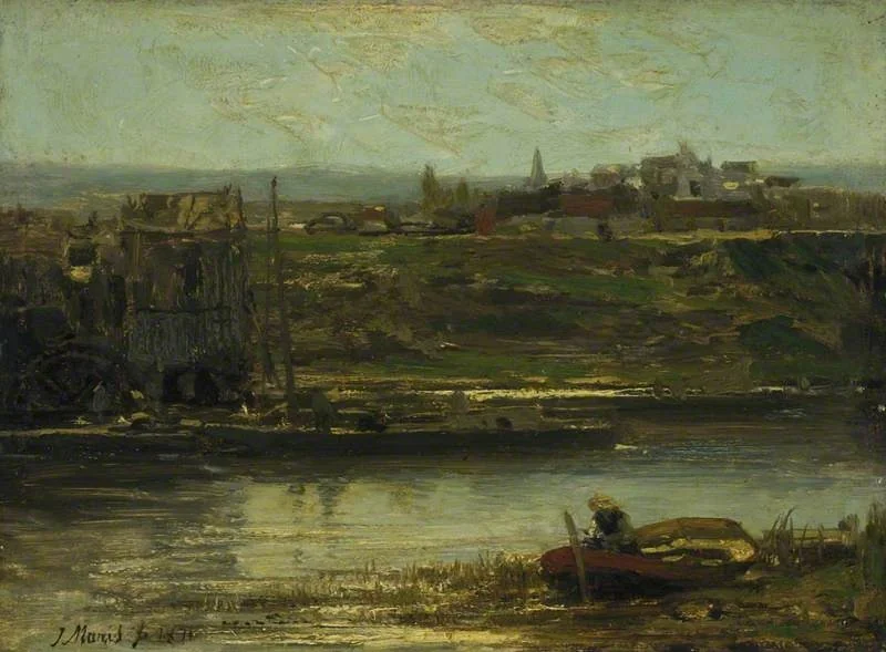 The Watermill, Bougival, by Jacob Maris, oil, 1871
