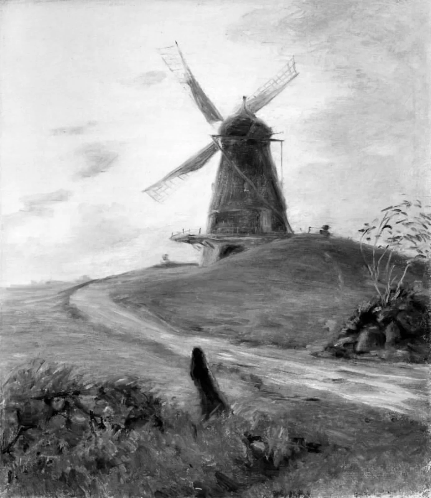Kimmerlev Mill, Zealand. Sunset, by Unknown, 1906