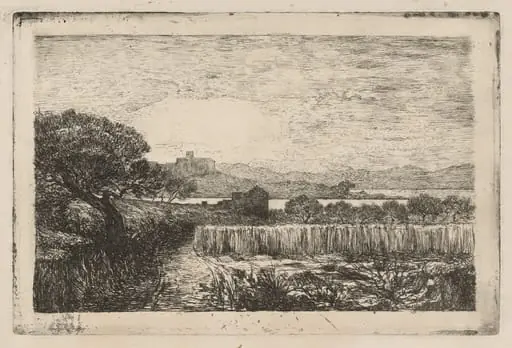 Village Overlooking a Bay