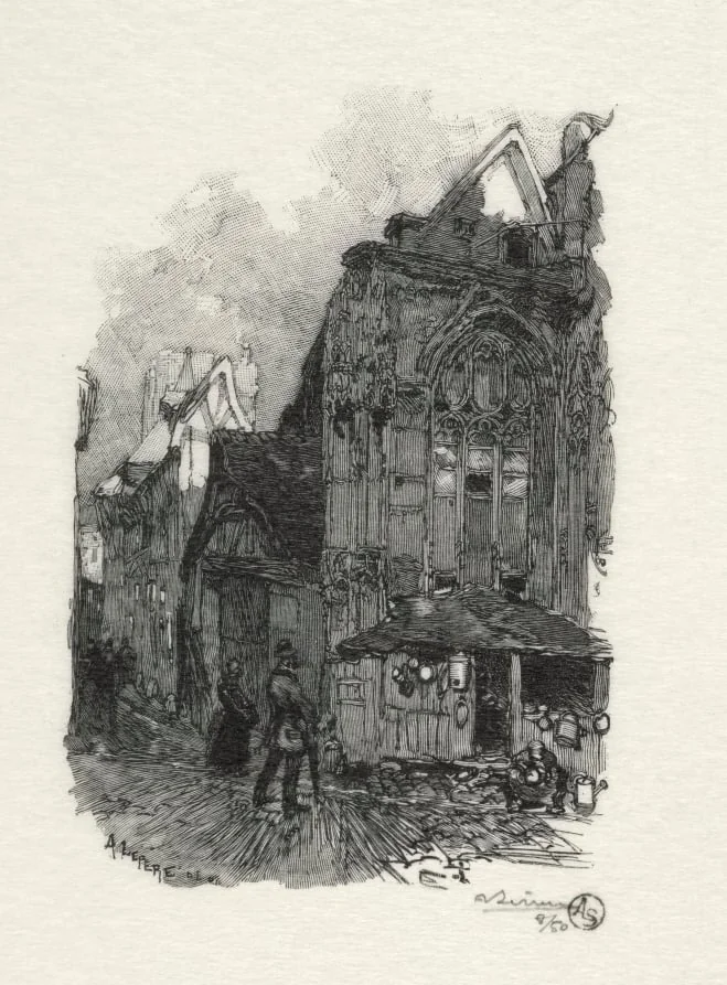 Rouen Illustré:  Saint Etienne des Tonneliers, by Auguste Lepère, 1896