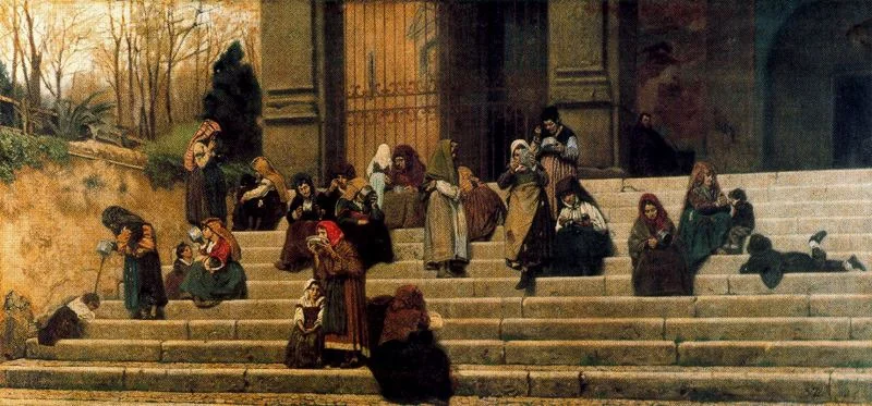 Impressions of Rome (The poor on the steps of the convent of l’Ara Caeli in Rome)