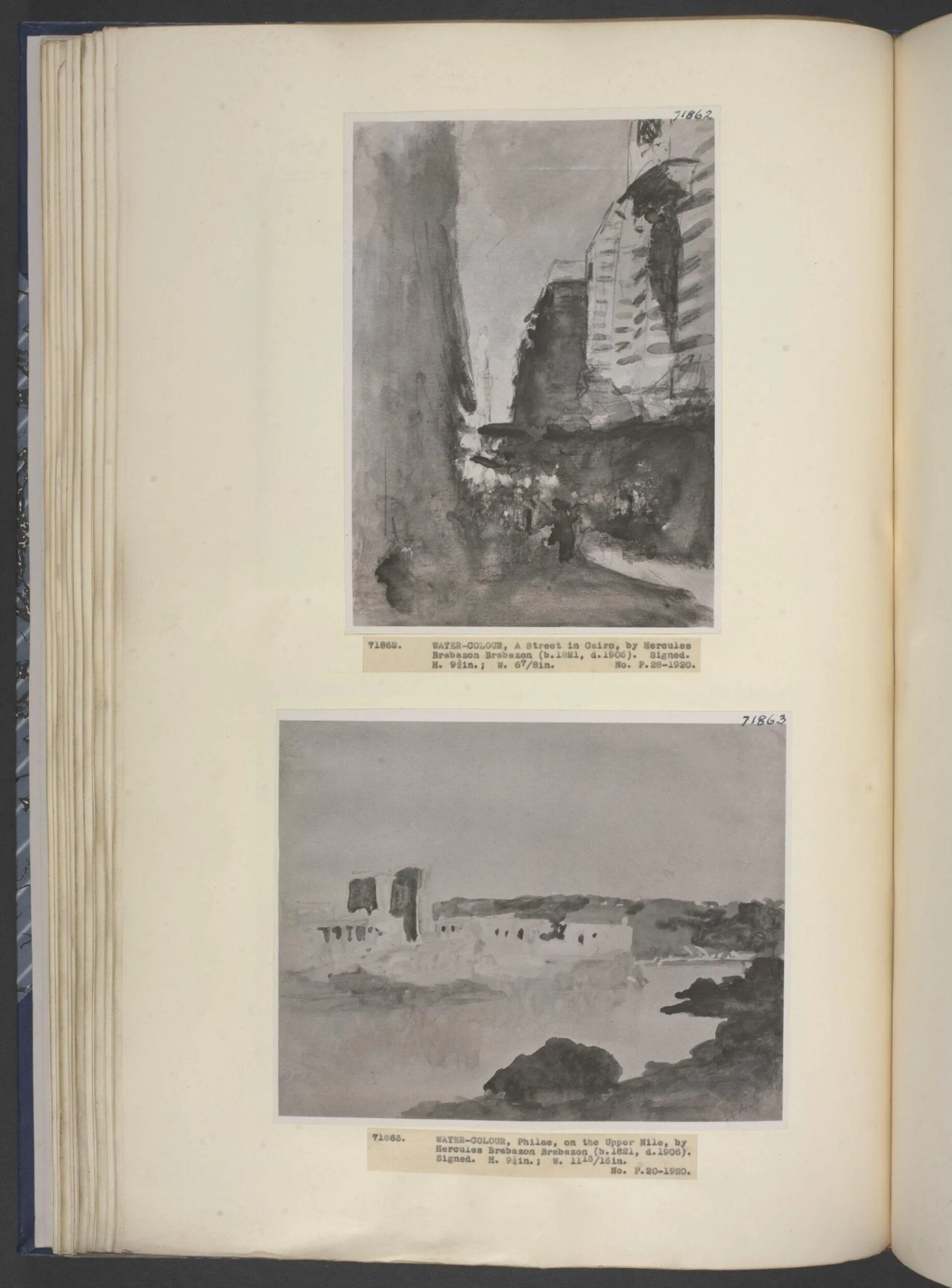 A Street in Cairo, by Hercules Brabazon Brabazon, watercolor, 1870