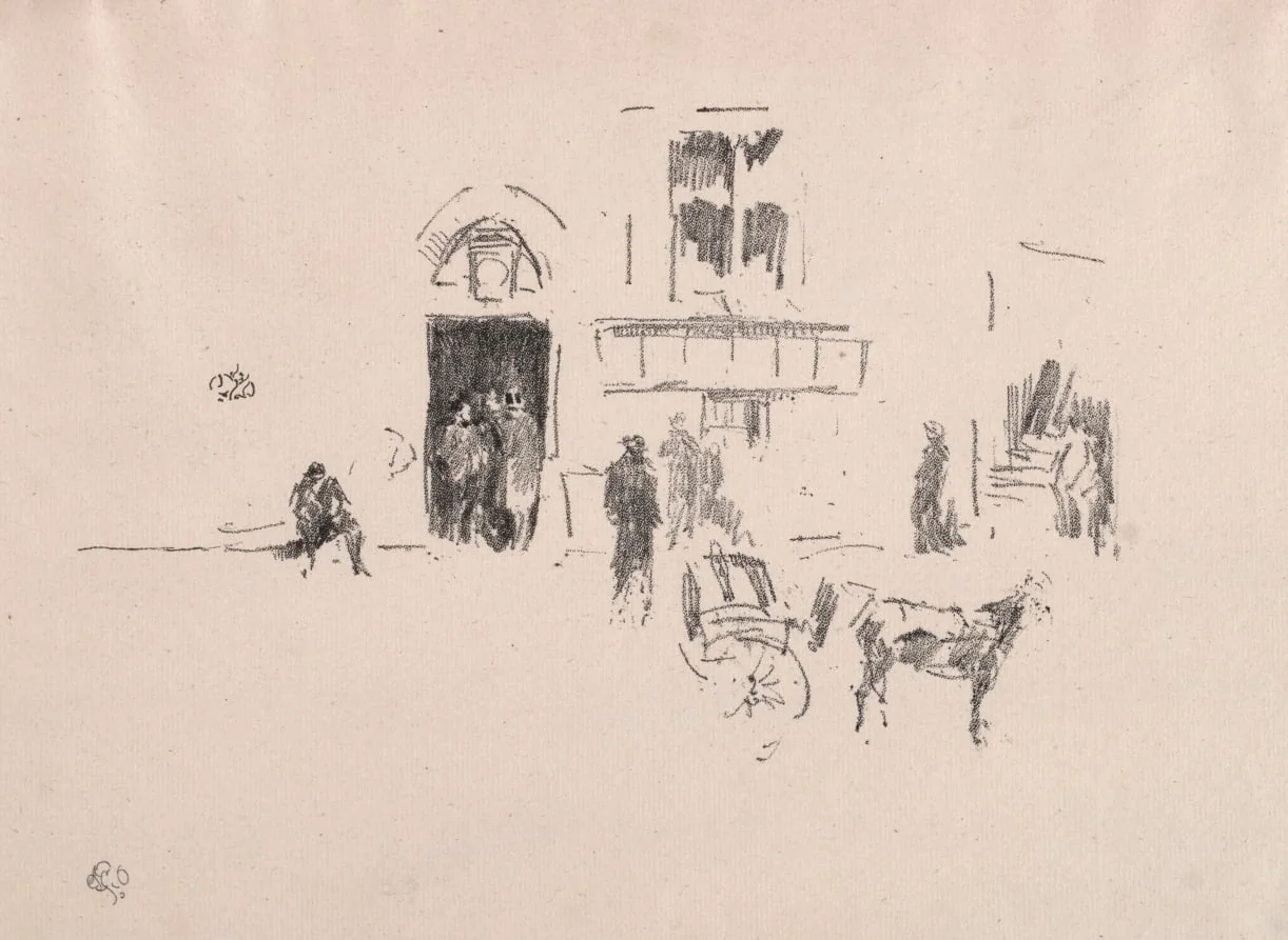 The Gaiety Stage Door, by James McNeill Whistler, 1879