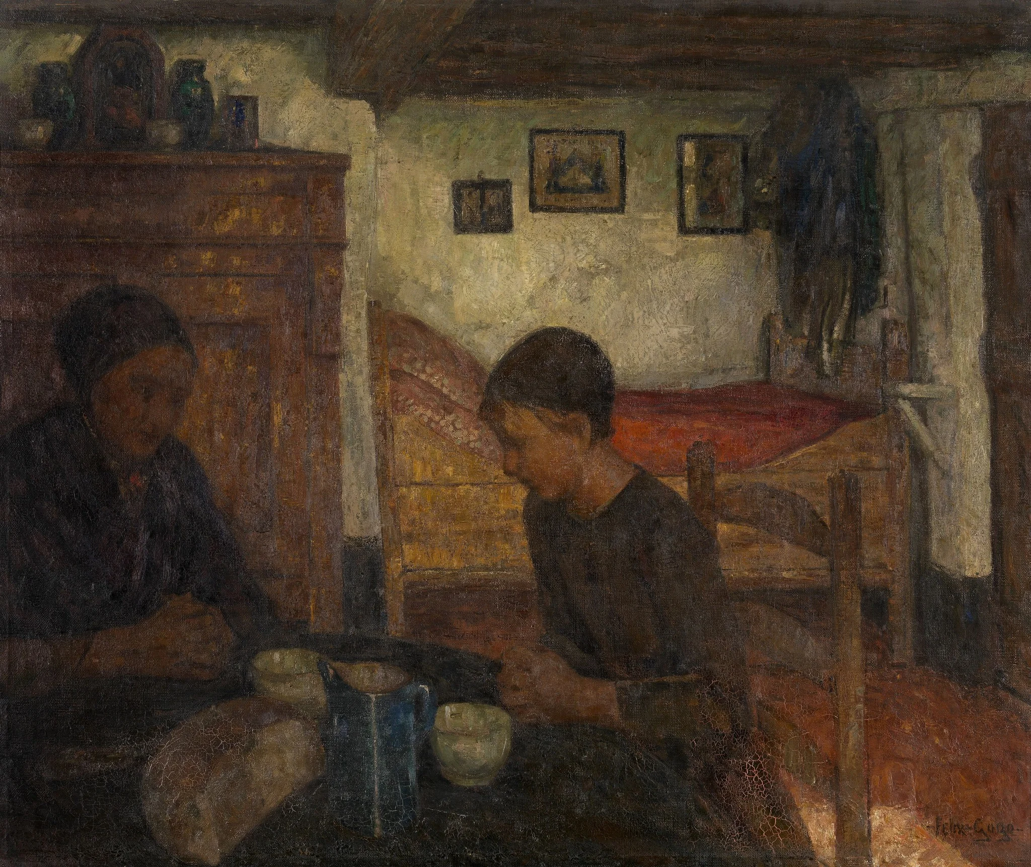 The prayer, by Felix Gogo, oil, 1922