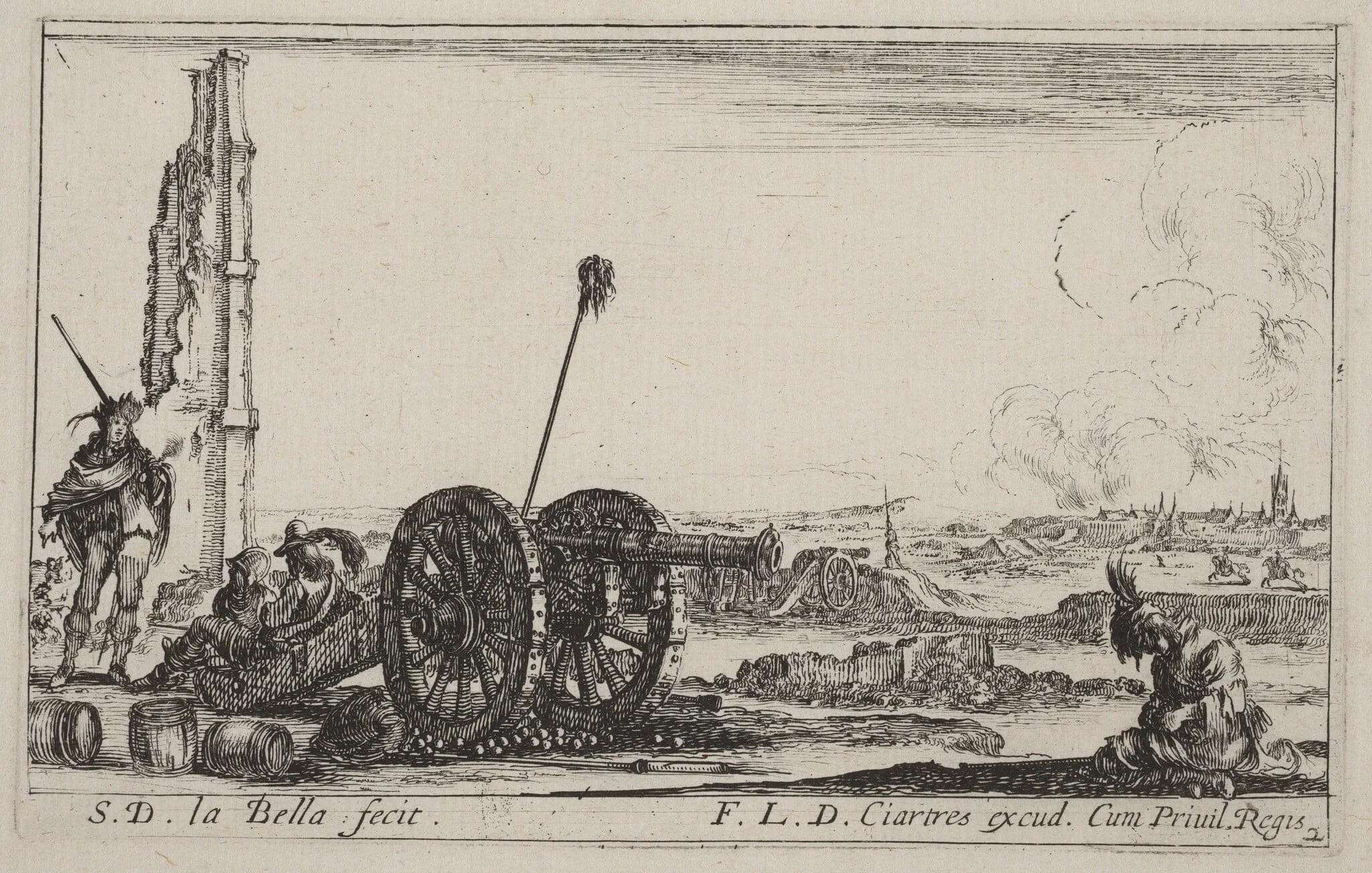 The Cannon, by Stefano Della Bella, ink, 1641