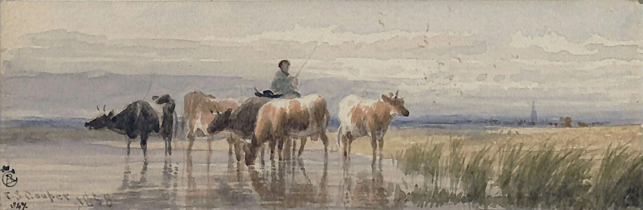 River Scene, with Cattle, by Cooper, 1858