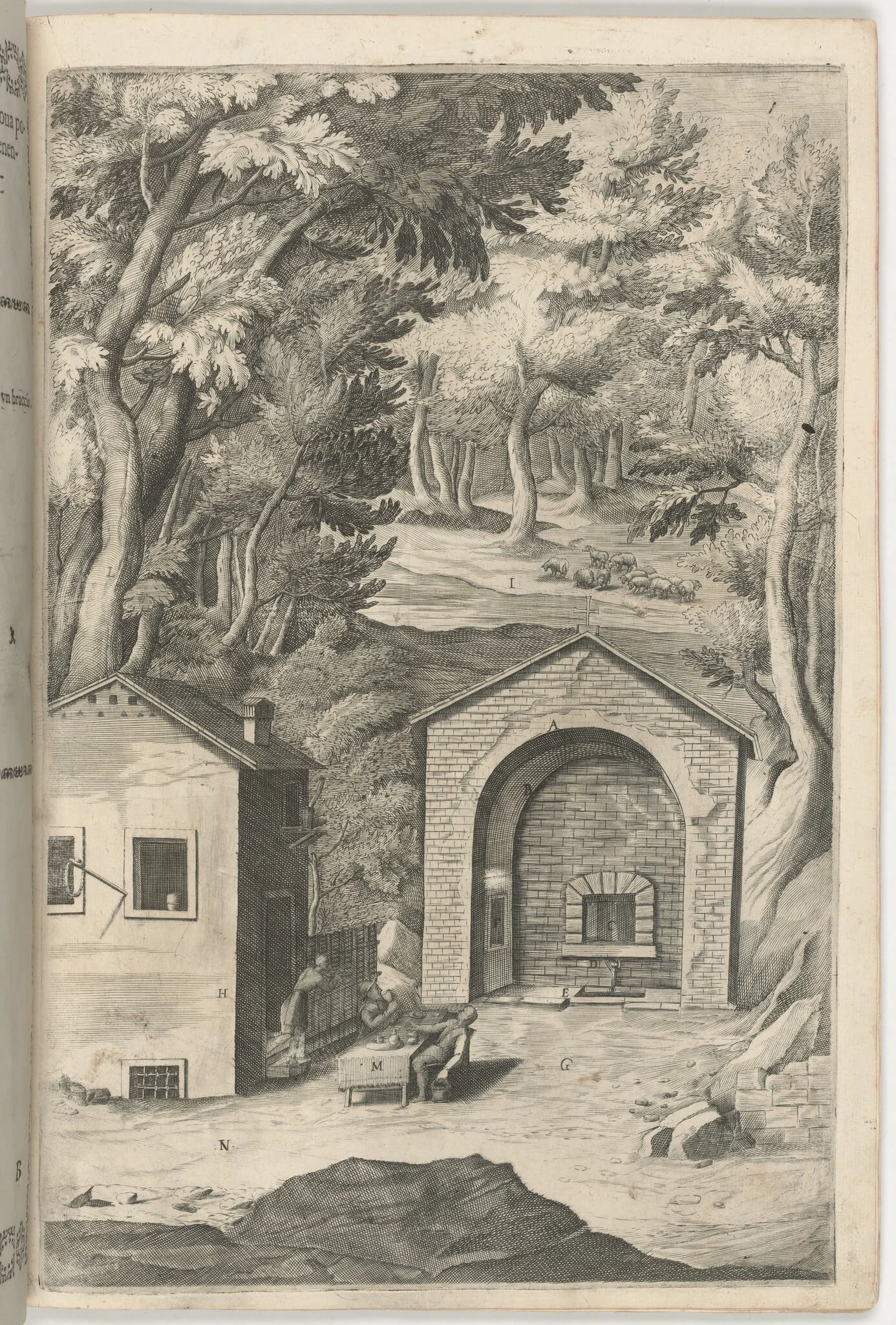 Spring of Saint Francis (Fonte di San Francesco) [plate B], by Jacopo Ligozzi, ink, 1612