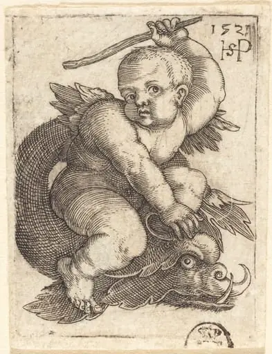 Genius on a Dolphin, Riding to the Right