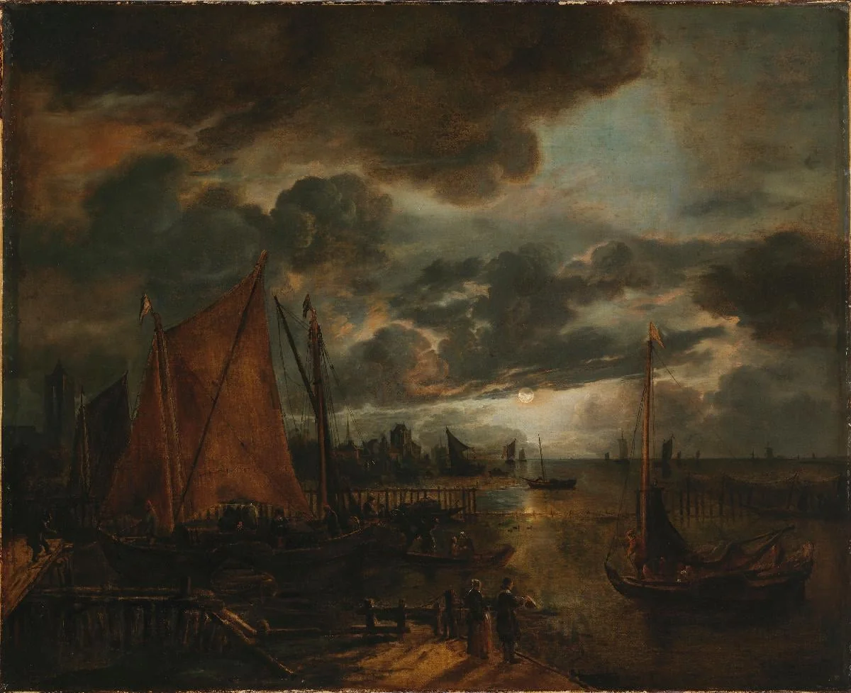 Kuutamo joella, by Aert van der Neer, unspecified, 1659