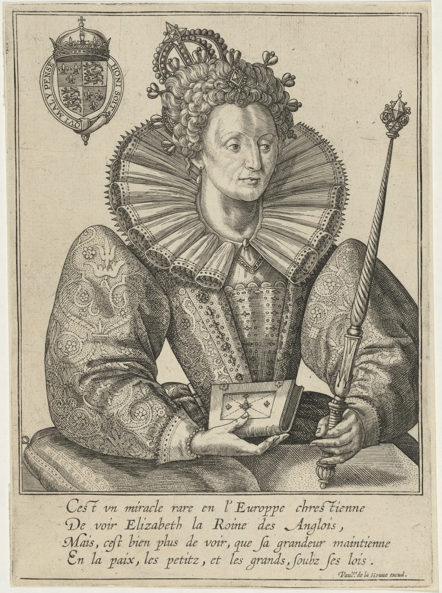 Queen Elizabeth, by Unknown, ink, 1601
