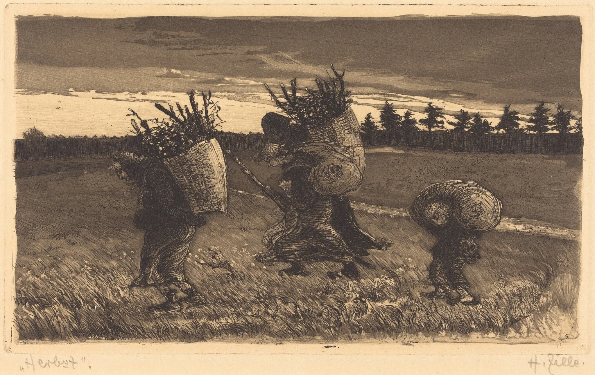 Herbst, by Heinrich Zille, ink, 1895