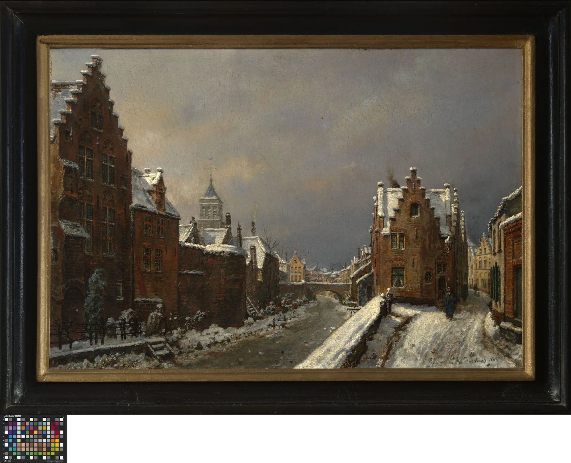De Pottenmakersrei in Brugge tijdens de winter, by Antoon Joostens, oil, 1893