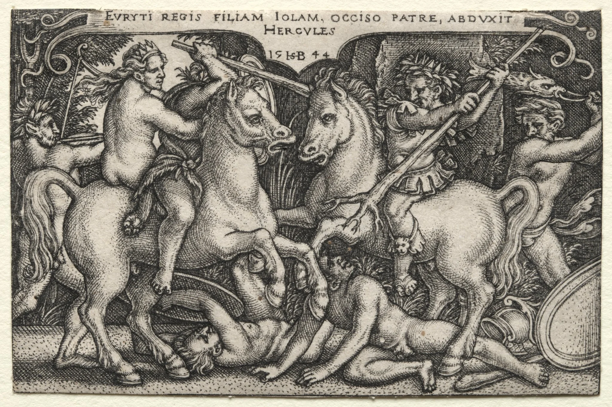 The Labors of Hercules: Hercules Abducting Iole, by Sebald Beham, 1544