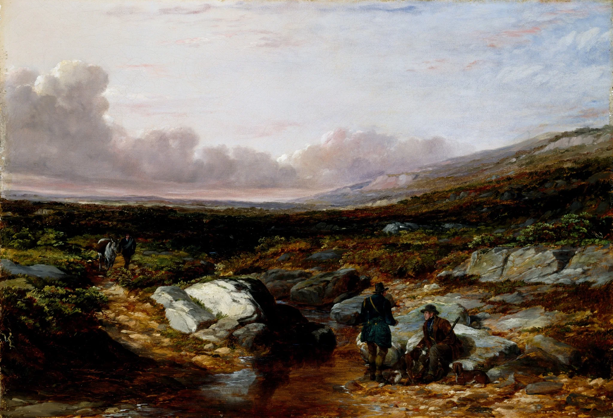 Deer Stalking in Scotland: Getting Ready, by Arthur Fitzwilliam Tait, oil, 1851