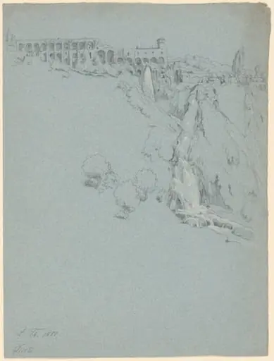 The Waterfall at Tivoli with the Villa of Maecenas