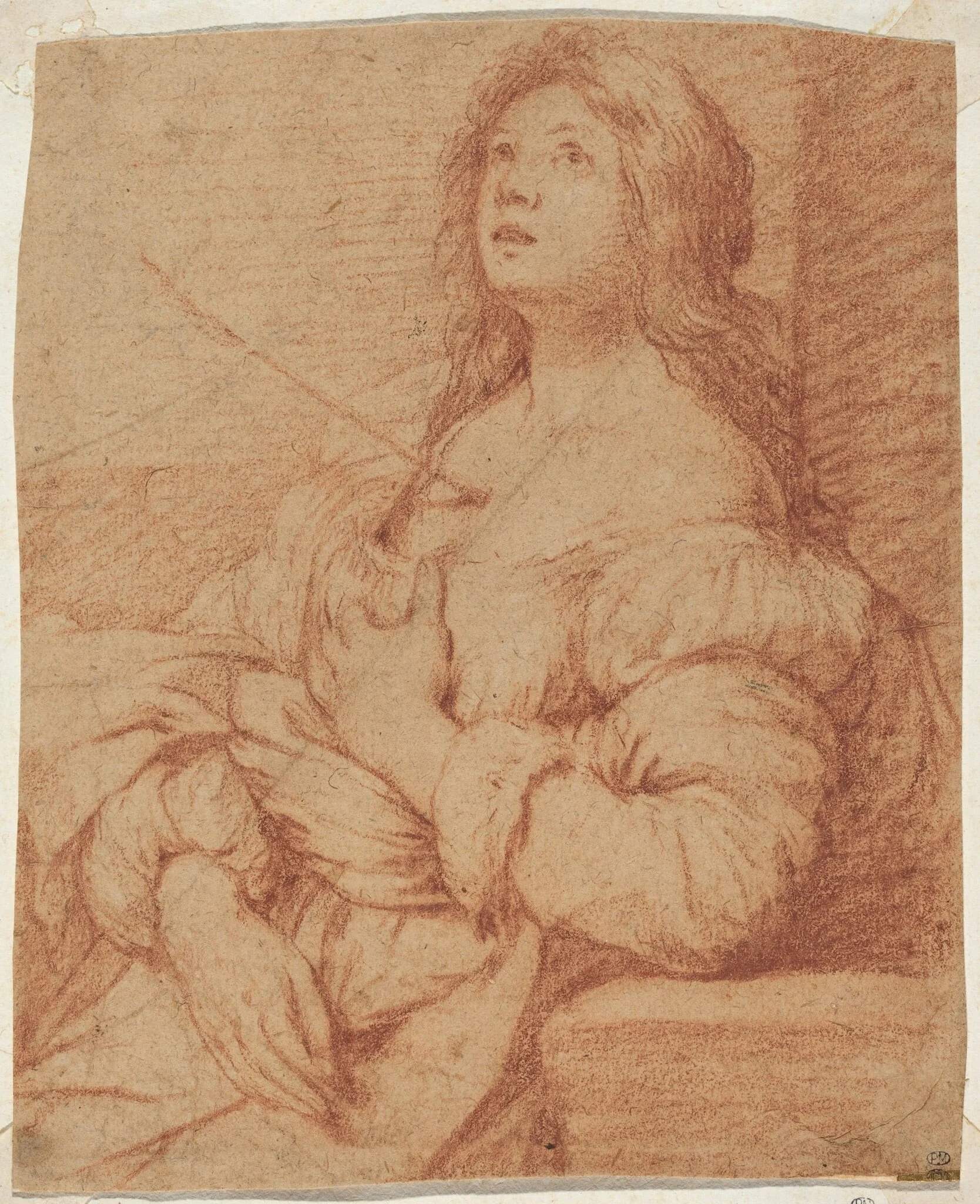 Saint Ursula, by Bernardo Strozzi, chalk, 1613