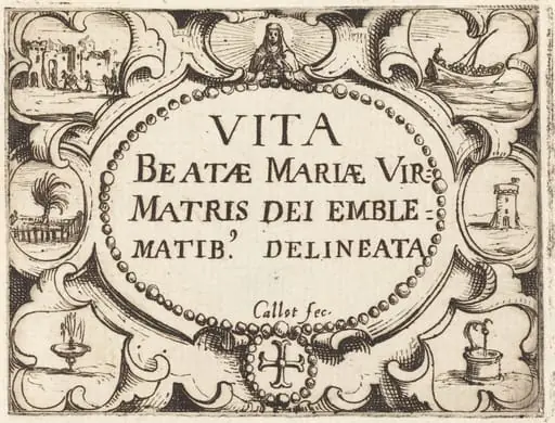 Title Page for "The Life of the Virgin in Emblems"