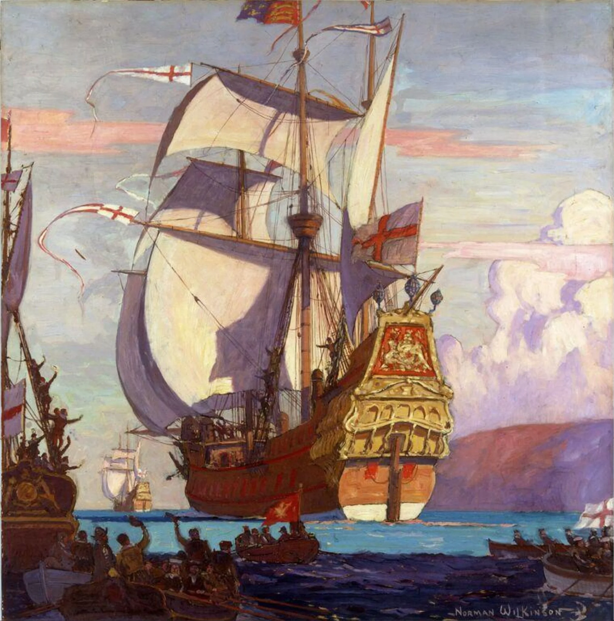 The 'Revenge' Leaving Plymouth to Meet the Armada