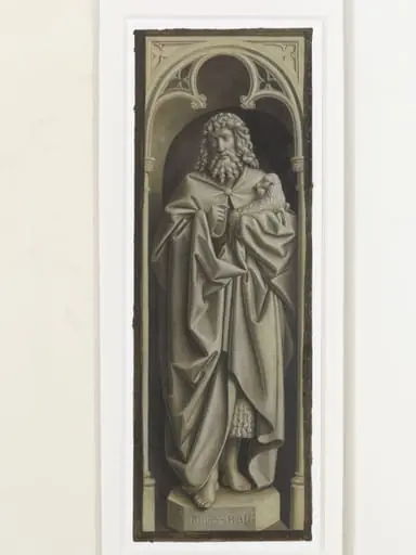 Copy of a detail of the Ghent Altarpiece, St John the Baptist by Hubert and Jan van Eyck in the church of St Bavon, Ghent.