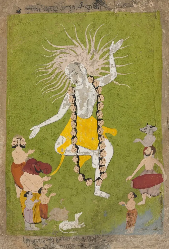 God Shiva in His Ferocious Aspect as Mahakala Dancing