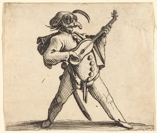 The Masked Comedian Playing a Guitar