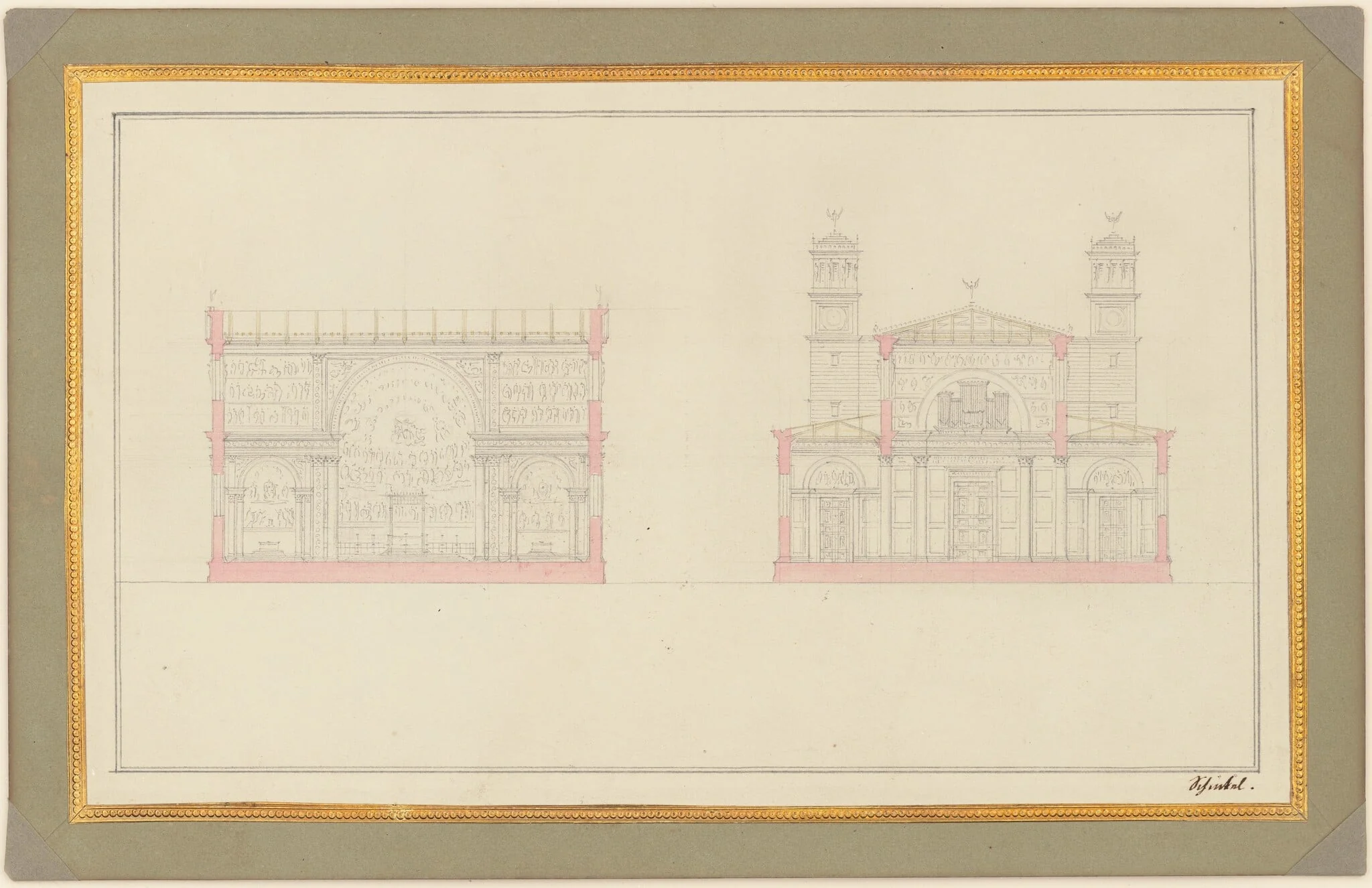 Section of the Crossing and the West End of a Cathedral for Berlin