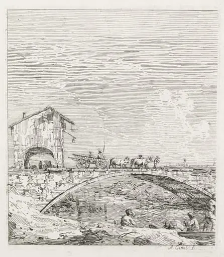 Views:  A Wagon Passing over a Bridge