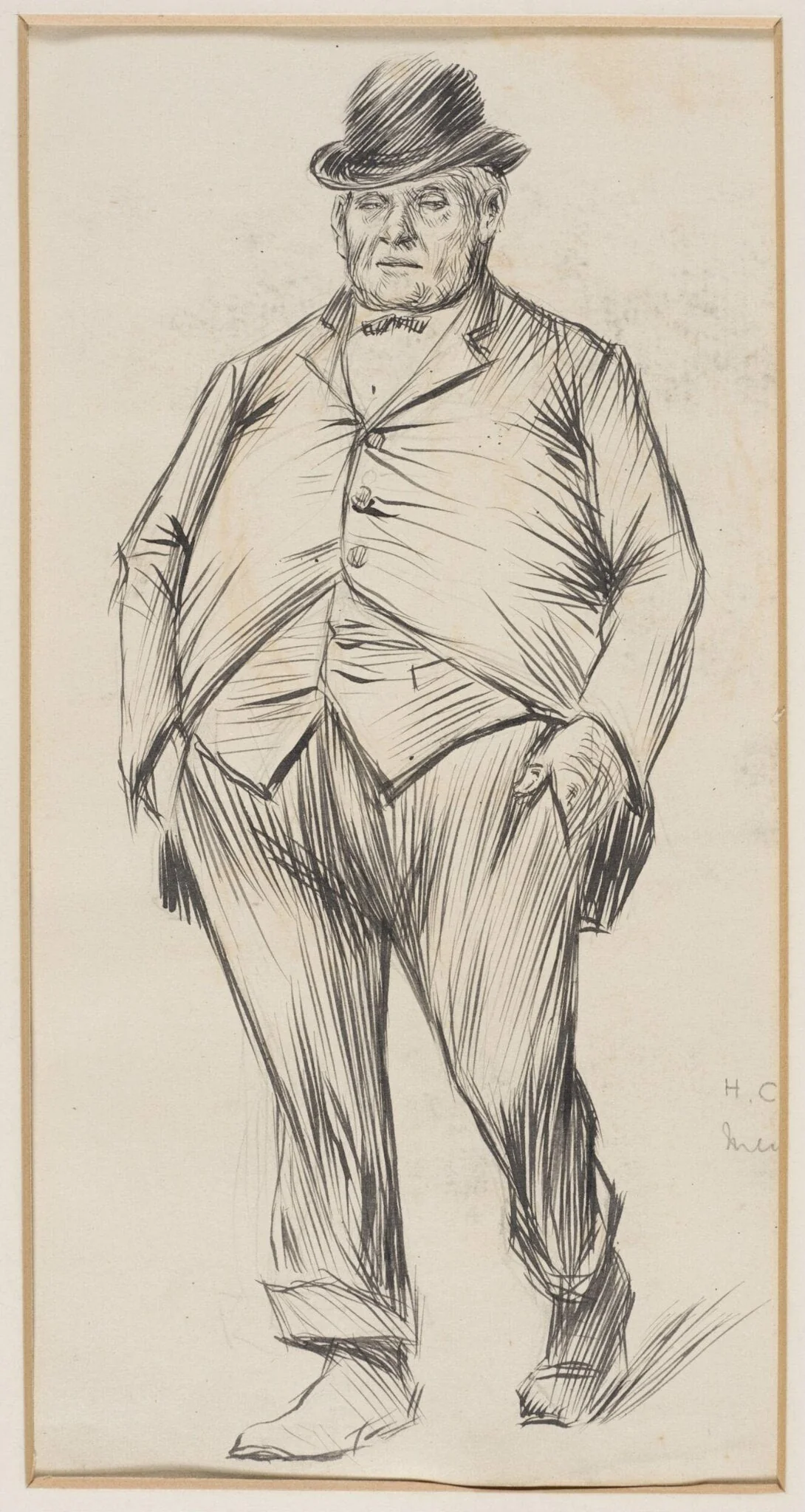 Man wearing a bowler hat, by Herbert Cole, 1890