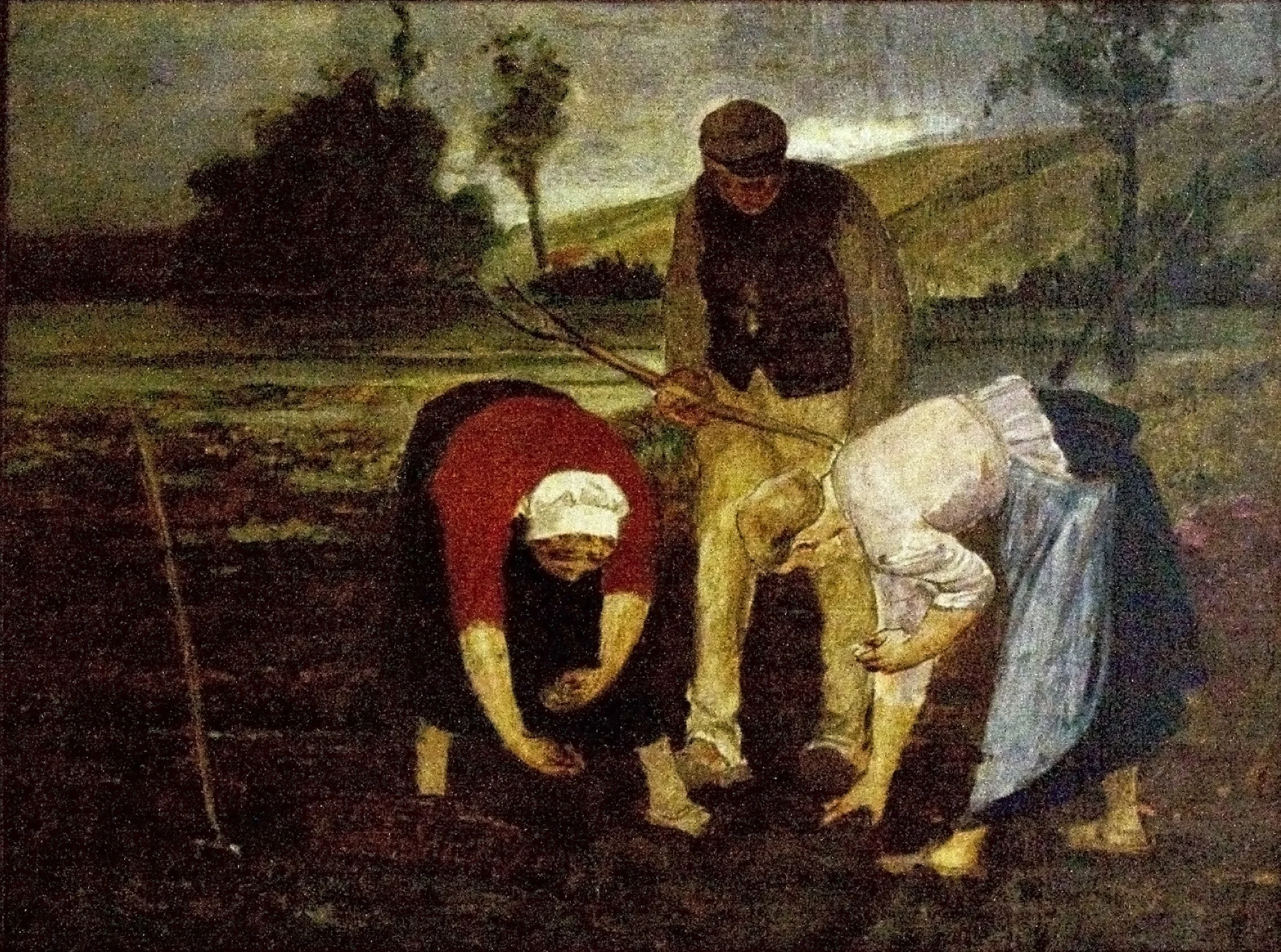 Potato Diggers, by Constantin Meunier, oil, 1893