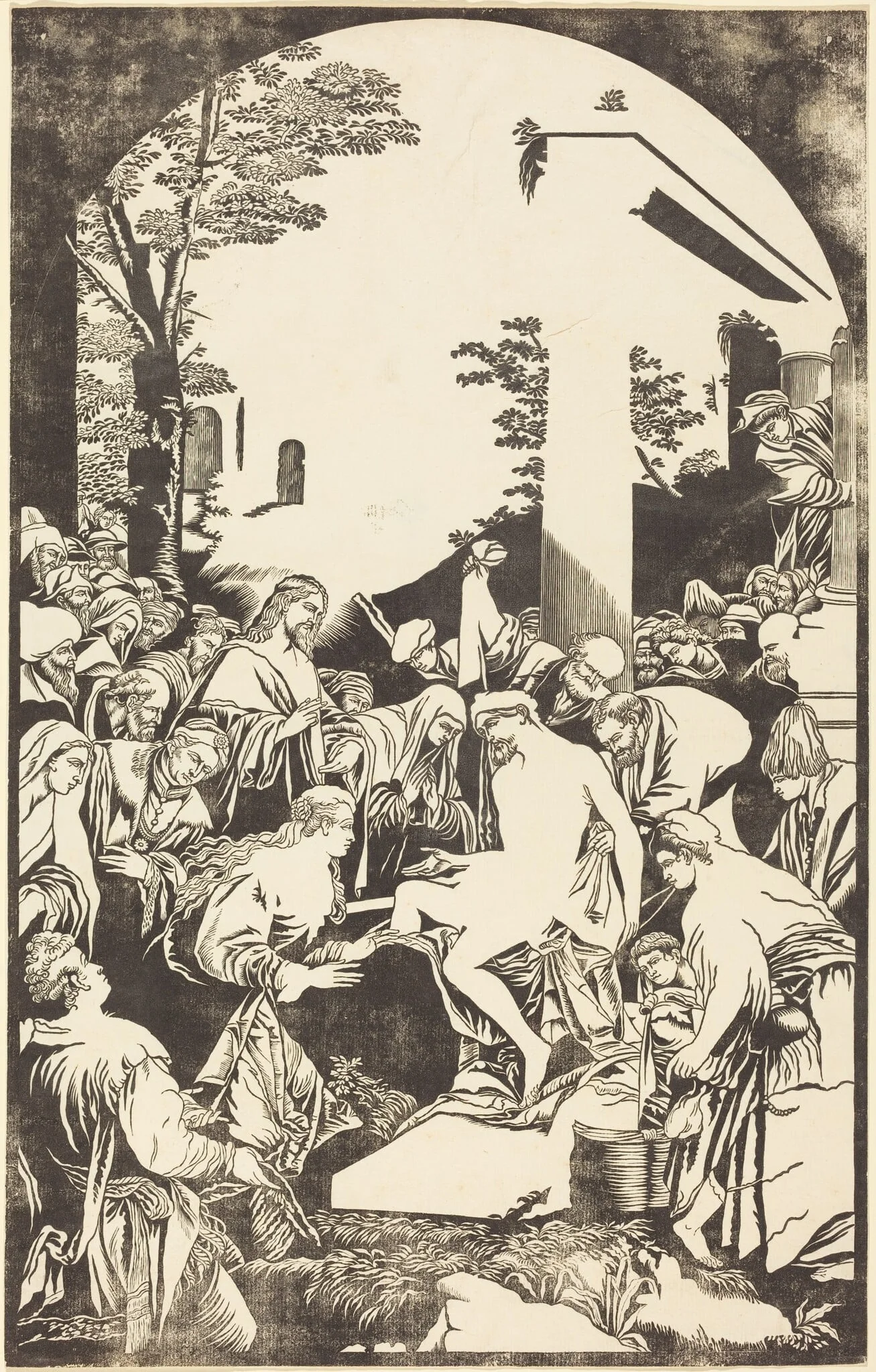 The Raising of Lazarus, by John Baptist Jackson, ink, 1742
