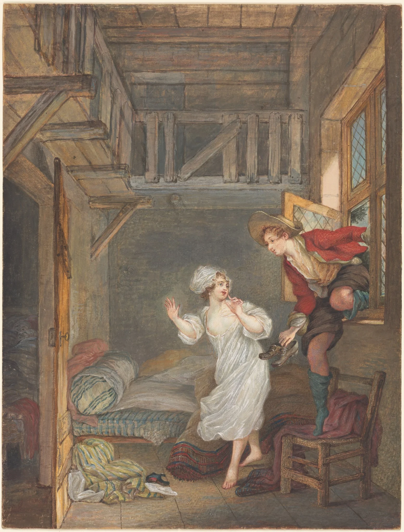 The Lover's Visit, by Pierre-Antoine Baudouin, 1765