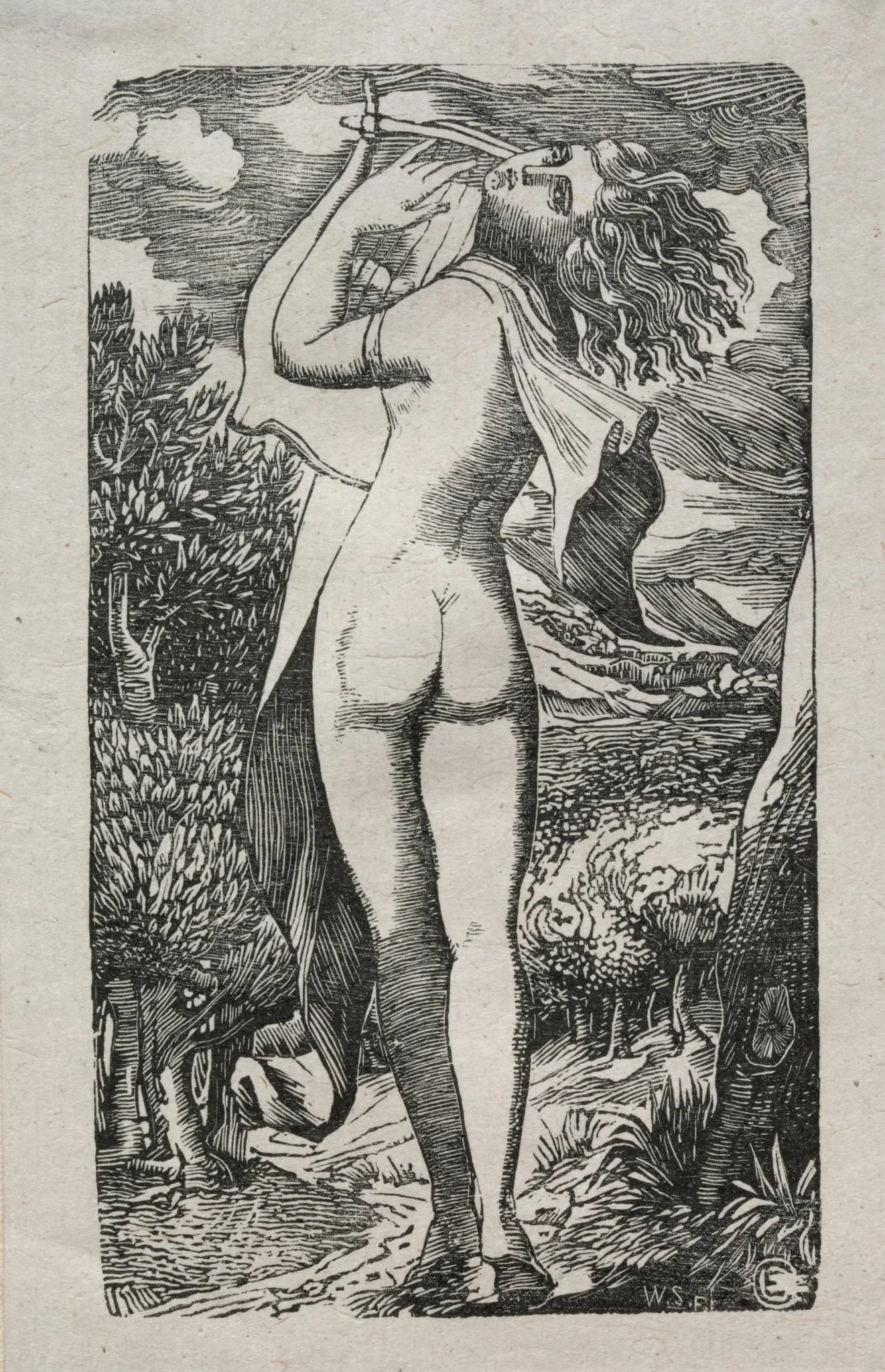 Bacchante or The Player on The Lyre, by Edward Calvert, 1829