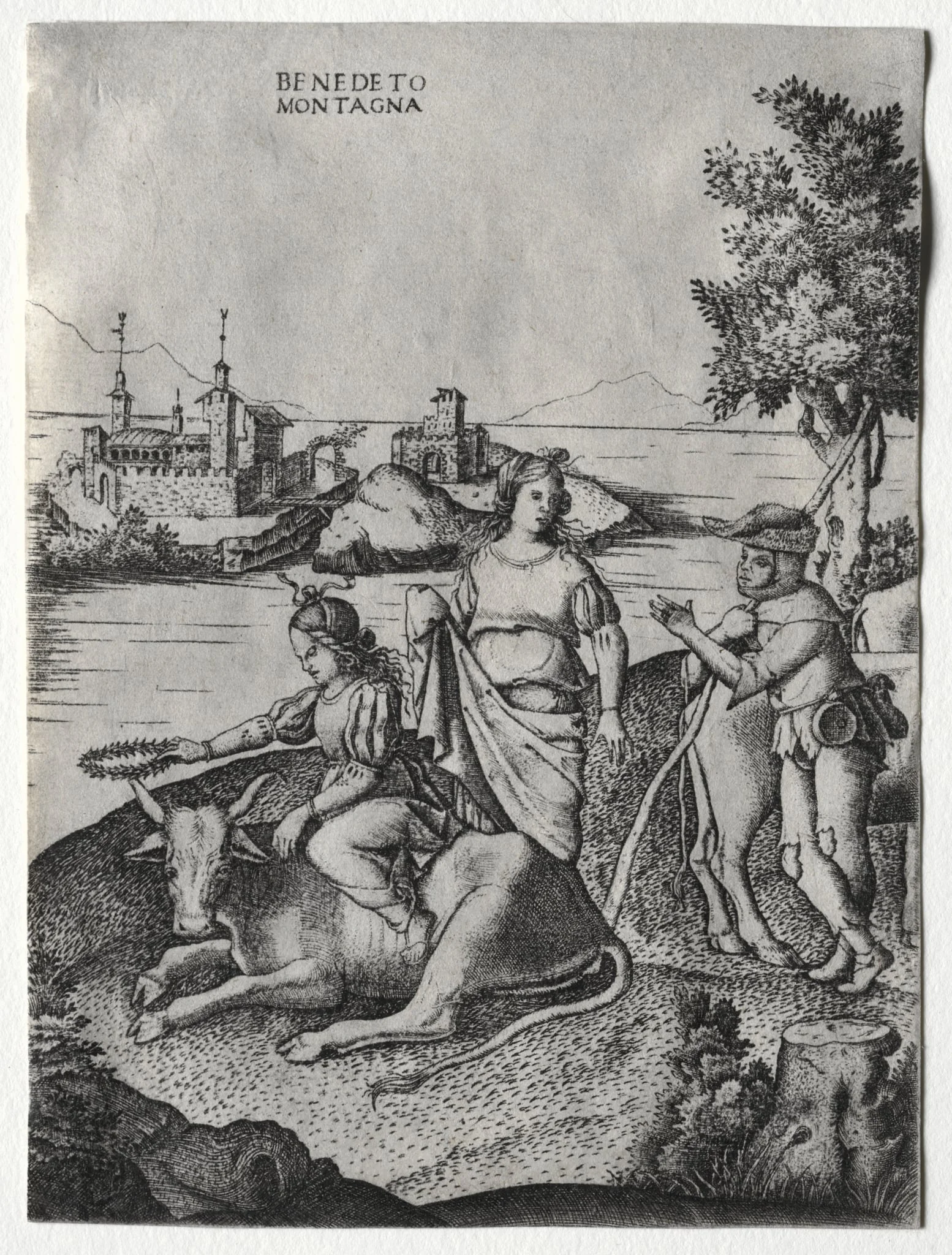Rape of Europa, by Benedetto Montagna, 1518