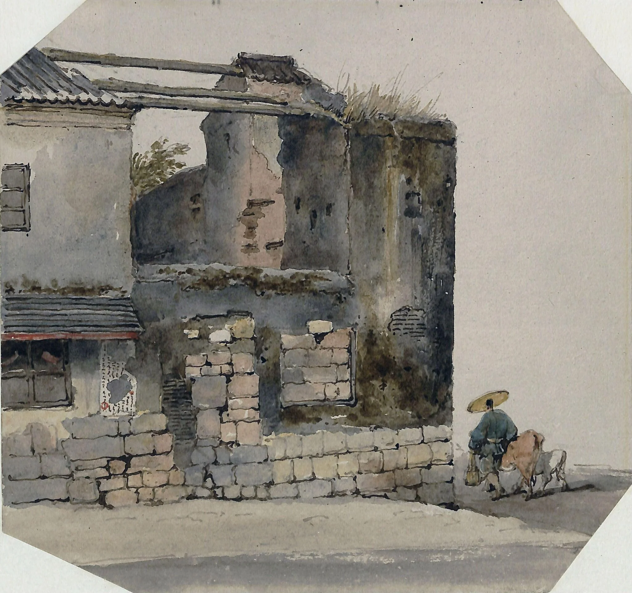 Scene at Macao, by George Chinnery, watercolor, 1850