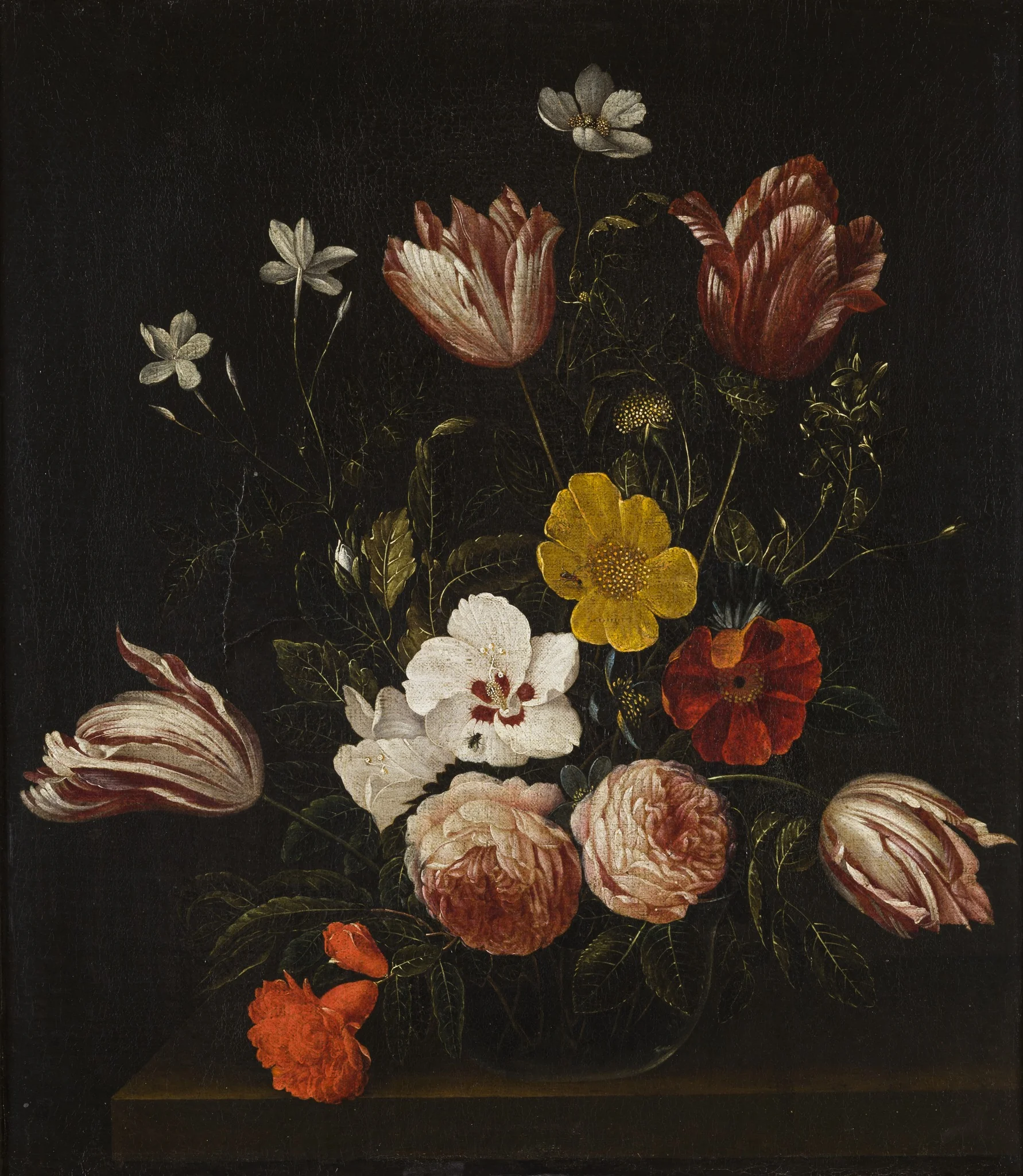 Bouquet of Flowers, by Unknown, oil, 1650