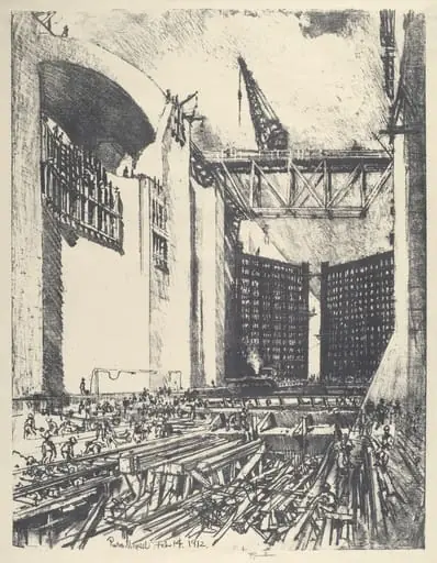 Laying the Floor of Pedro Muguel Lock