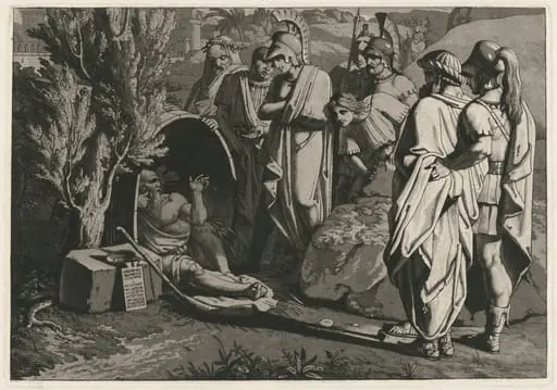Diogenes in His Tub with Alexander and His Generals