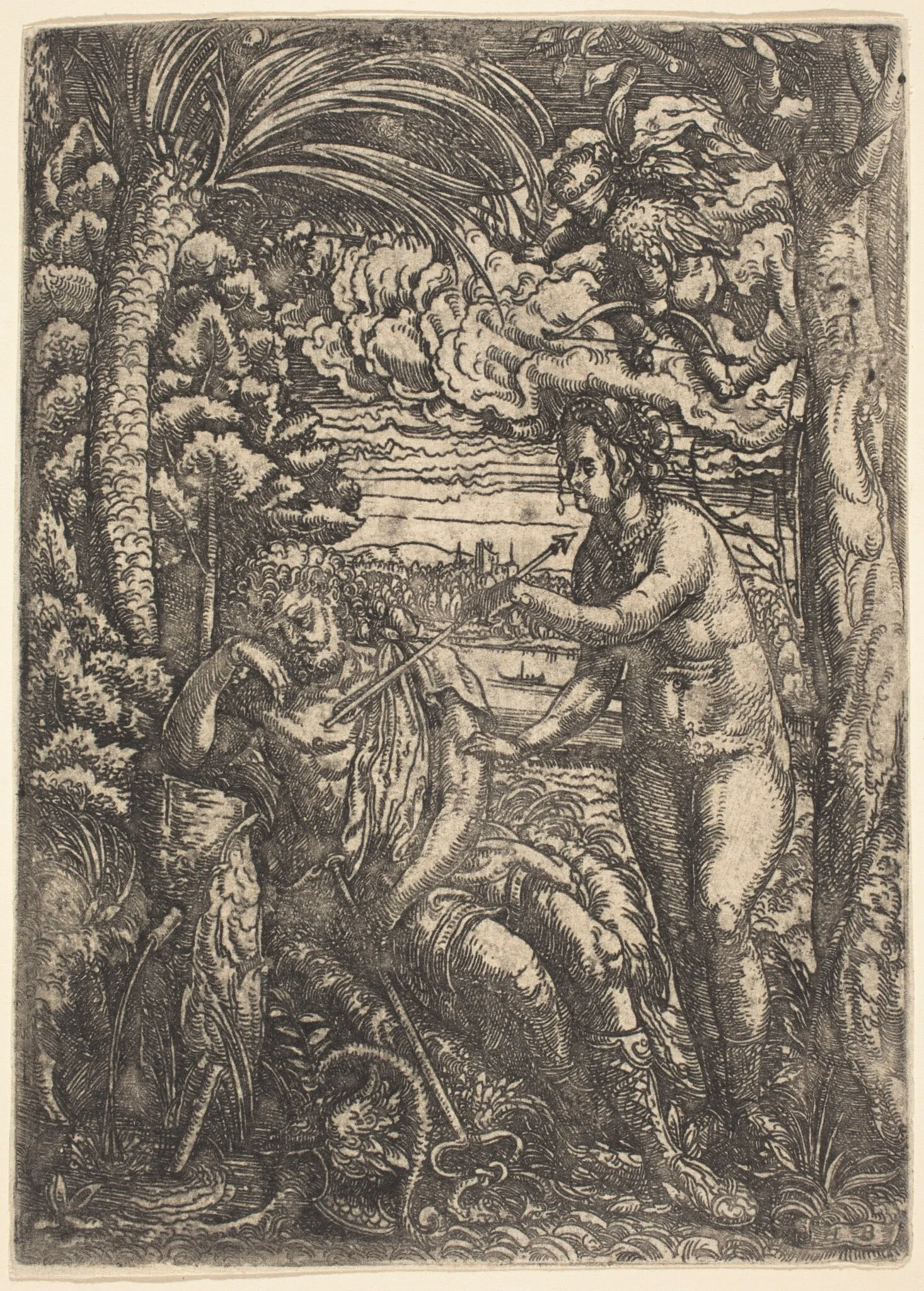 Mercury and Venus, by Hans Burgkmair the Elder, ink, 1520